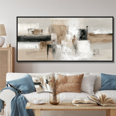 Brown And Black Brushstroke Abstract Painting - Cubism Canvas Print Wall Art, Brown Abstract Wall Decor