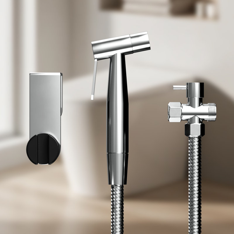Wall Mounted Handheld Bidet Toilet Faucet Sprayer, Brushed Nickel
