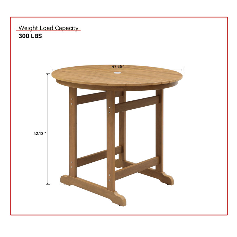 Table de bar en plastique, Teck clair