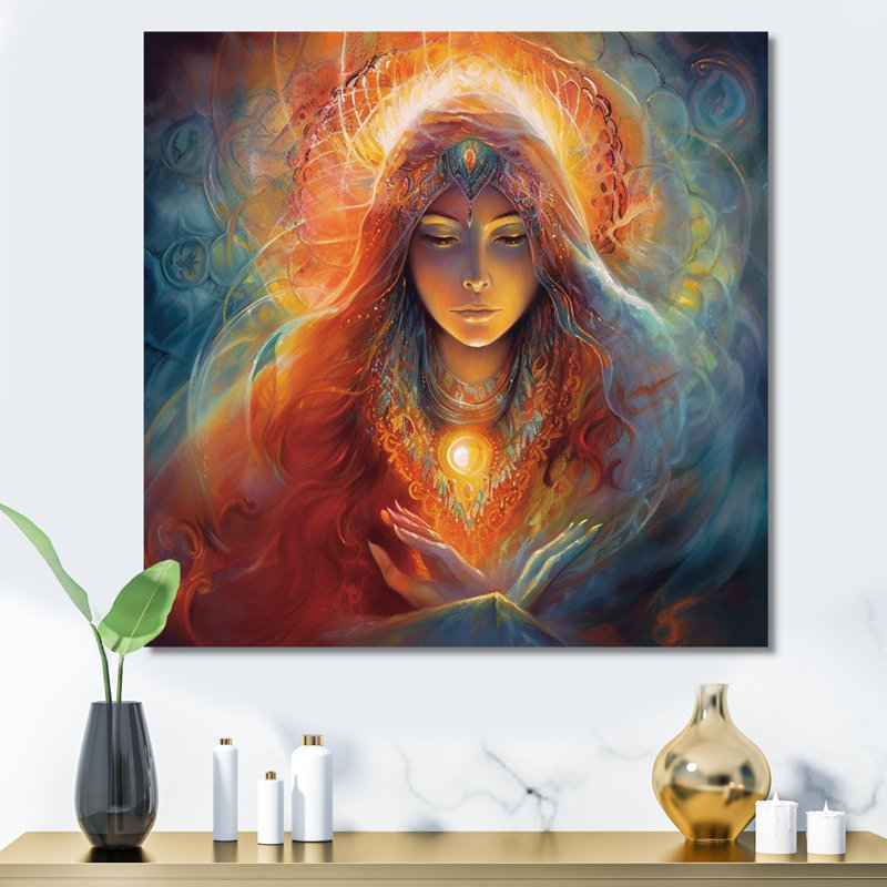 " Divine Goddess Incantations ", 36" H x 36" W x 1.5" D, Wrapped Canvas