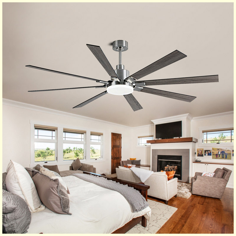 Ventilateurs de plafond avec lumières, ventilateur de plafond de 72 pouces avec télécommande, 3 lumières à intensité variable CCT, moteur CC réversible silencieux, ventilateurs de plafond intérieur / extérieur à 8 pales pour chambre à coucher, maison de campagne, patio