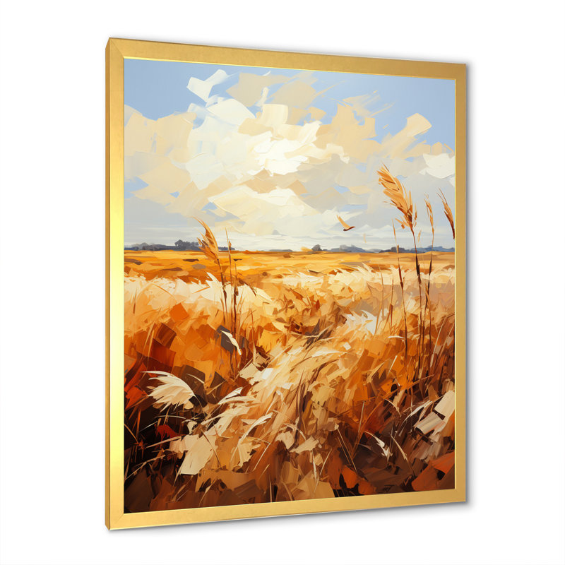 Illustration rétro du charme de la campagne d'automne - impression, H 44 po x l 34 po x P 1,5 po, Cadre photo doré simple
