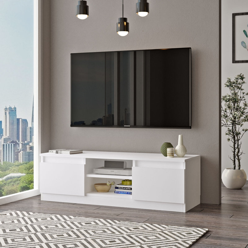 Meuble télé pour téléviseur de 50 po ou moins, Blanc