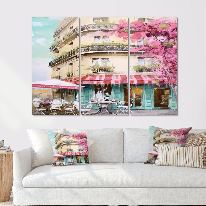 Plainfield - City Paris, ensemble d'art mural, Toile tendue, H 40 po x l 60 po x P 1 po