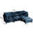 99.41" Chenille High Armrest L Shaped Sofa with Ottoman-1479544448