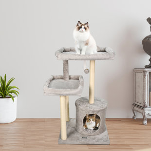 Arbre à chat et condos avec hamac, crème, à 3 niveaux GOOPAWS