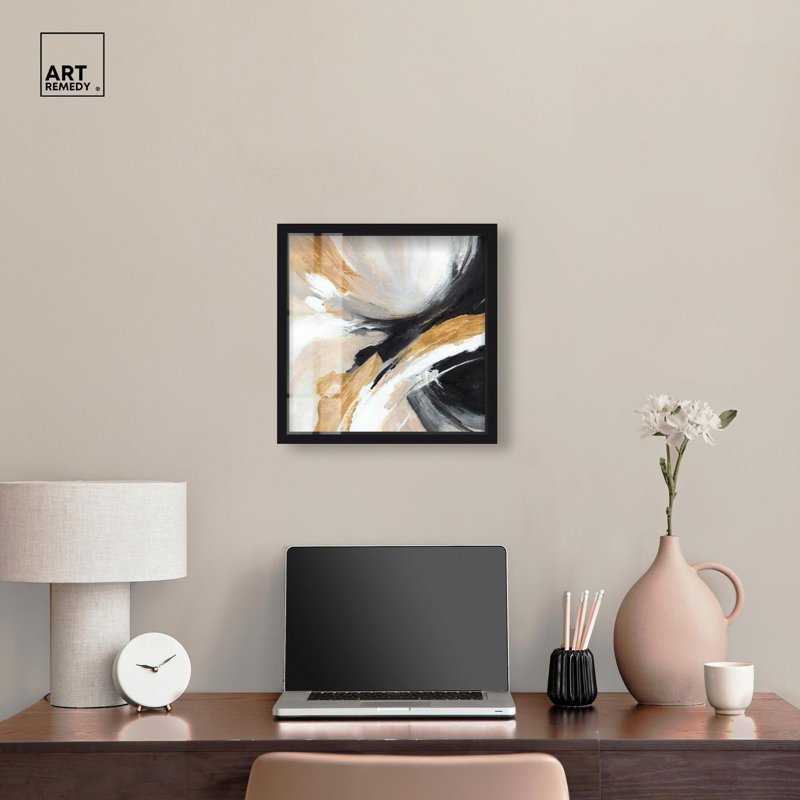 Goldstream - Reproduction sous cadre noir d'Ira Comleva, style bohème, par Art Remedy, 40 x 40 cm, 17"H x 17"W, Black Frame