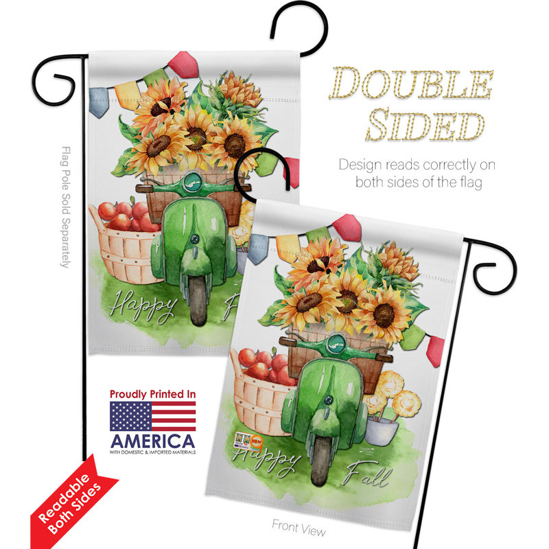 Drapeau de jardin tournesol en polyester 19 x 13 po Sunflowers Fall