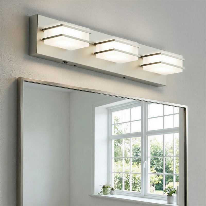 LED Bathroom Vanity Light Bar, Adjustable 5 CCT,Brushed Nickel, 4.33" H x 21.26" W x 4.53" D, Brushed Nickel, 3 Lights