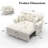 Chenille Chaise Lounge Sofa Bed With Removable Cushion-1238241492