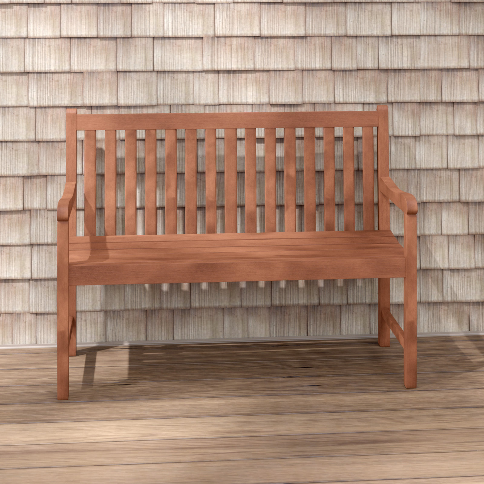 Aundraya Eucalyptus Outdoor Bench, 35" H x 59" W x 19" D