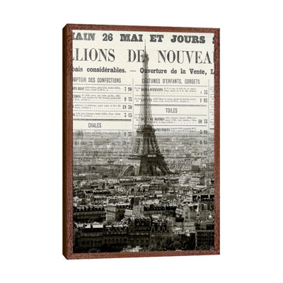 Newspaper City 3 1 Piece Wall Art on Canvas