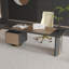 Bureau rectangulaire en bois manufacturé noir et café clair-725950585-725950589
