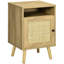 HOMCOM Rattan Bedside Table Nightstand with Storage Shelf Natural