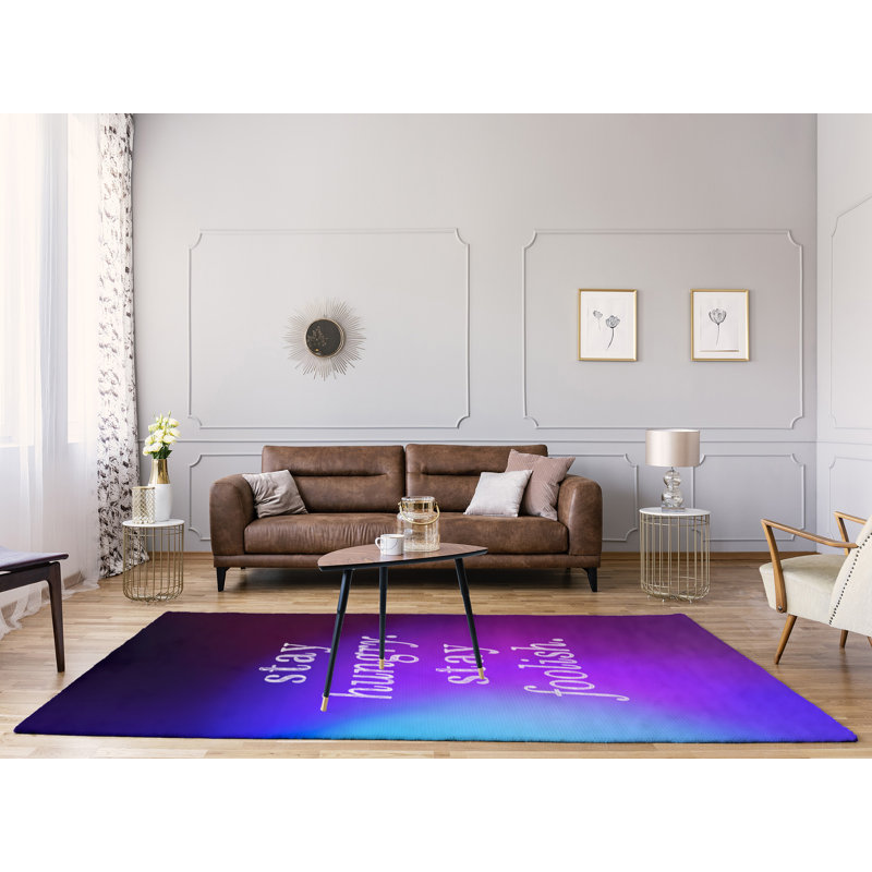 Tapis en polyester à l’arrière-plan multicolore en poly chenille, Rectangle 5 pi x 7 pi