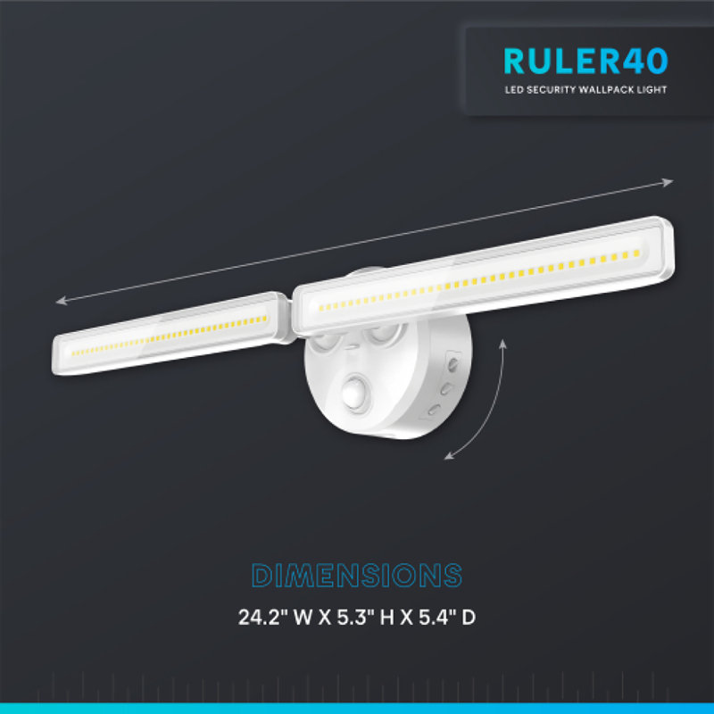 LED Thin Flood Light - 4000 Lumen - 5 CCT Selectable 2700K-5000K, White
