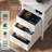 47" W Metal Base Computer Desk,Gaming Desk with 3 Fabric Drawers & Storage Shelves, Writing Work Study Desk for Home Office Bedroom, Modern Simple Student PC Desks Table-1083353812-1083353814