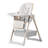 High Chair With - Tip Base, Five Point Belt, Silent Lockable Wheels, White Multi Functional Dining Seat For 6 Months To Years, Dual Layer Tray, 5 Level Adjustment,