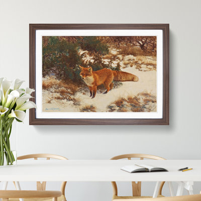 Fox in the Snow Vol.9 by Bruno Liljefors - Picture Frame Painting