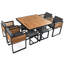 Ensemble repas de patio en bois d'acacia 9 pièces GO-728648006