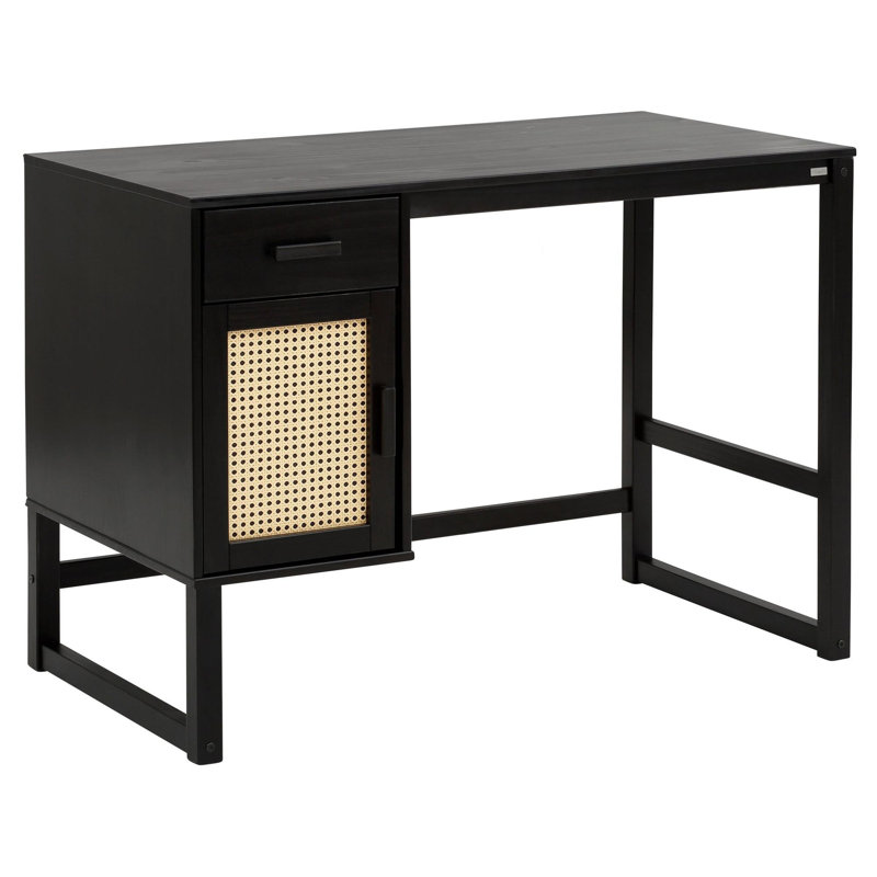 Talo Desk with Closed Storage and Drawer, Espresso