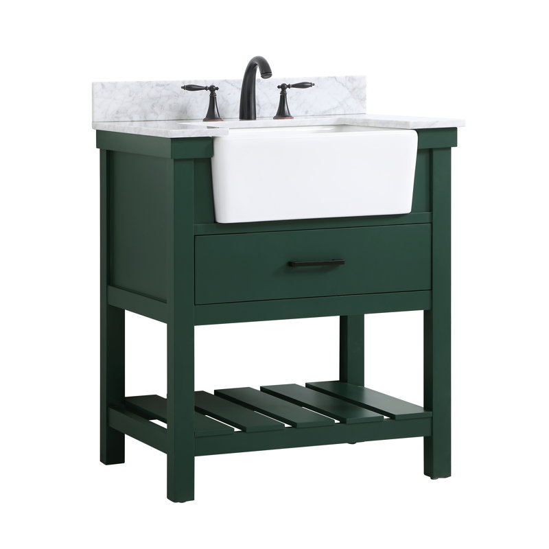 Meuble-lavabo simple 30 po Pelaghia, Vert