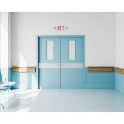 NICOR Lighting Thermoplastic LED Double Sided Emergency Exit Combo Sign