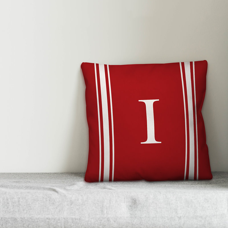 Striped Throw Pillow, I, Red