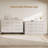 Extra-Wide 8-Drawer Storage Wall, 55-Inch White Freestanding Horizontal Unit, Maximum Capacity Cabinet for Living Room, Hallway or Entry System-1702838697