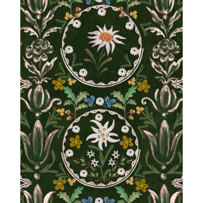 Tyrol Apres-Ski Floral Peel & Stick Matte Wallpaper Roll