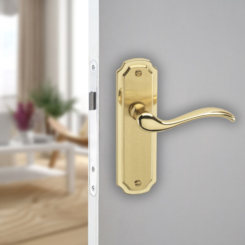 Door Handle, Polished Brass