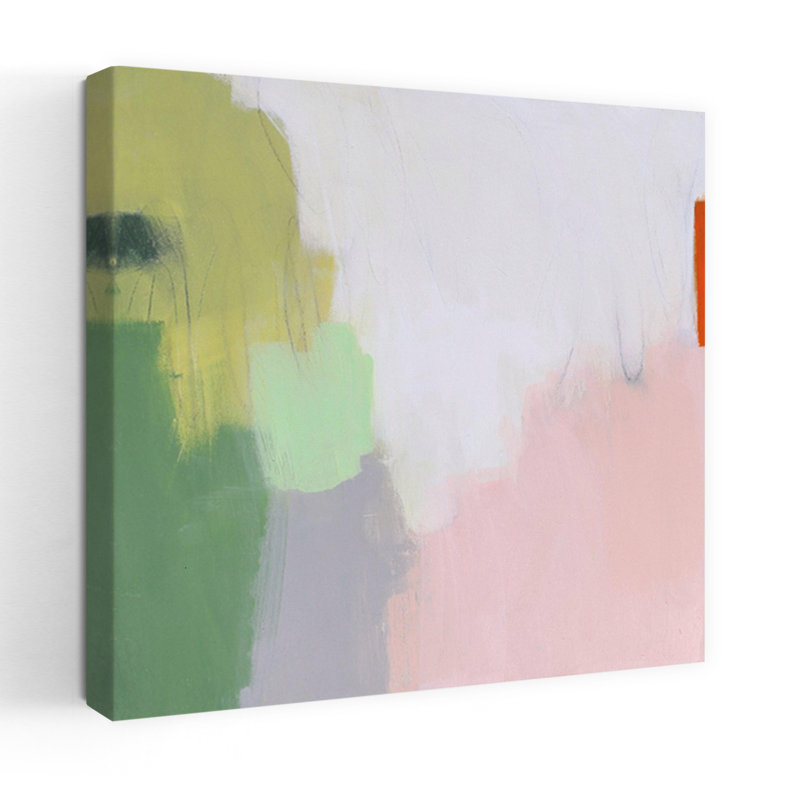 Art contemporain abstrait citron ambrosia, H 32 po x l 32 po