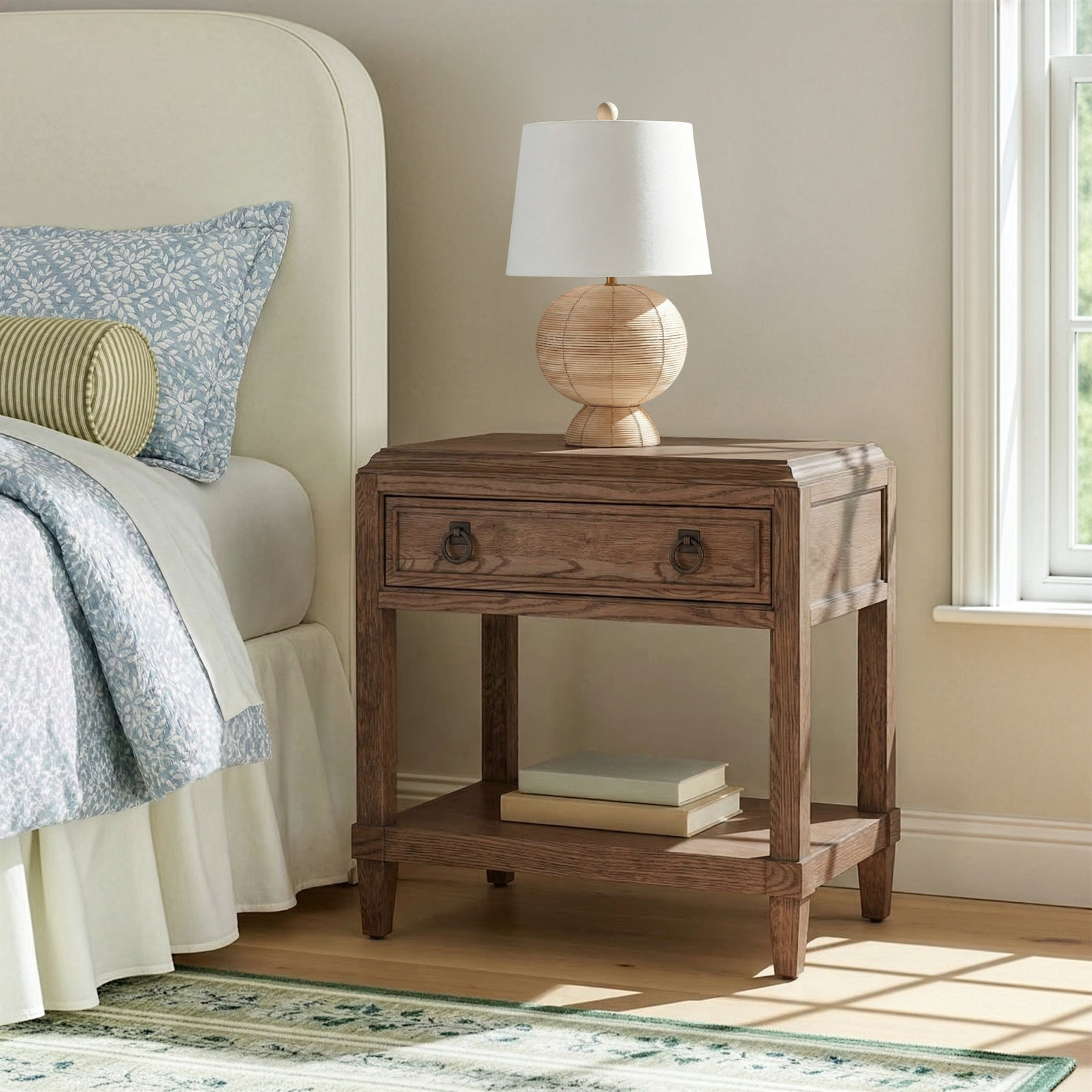 Hayes 1-Drawer Nightstand, Brown