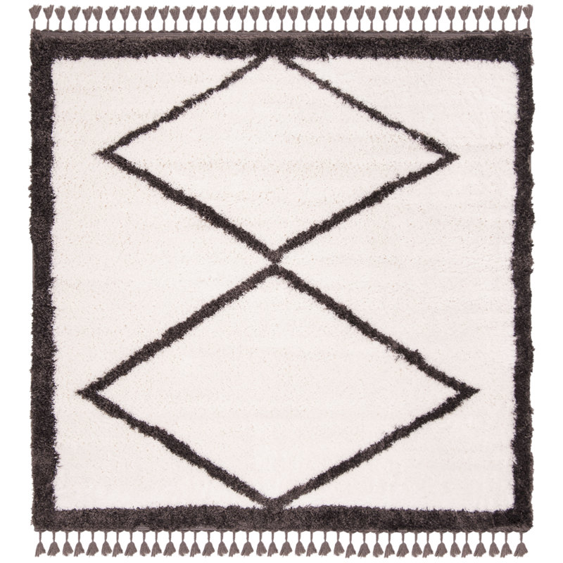 Tapis à poils longs Allon, Carré 6 pi 7 po