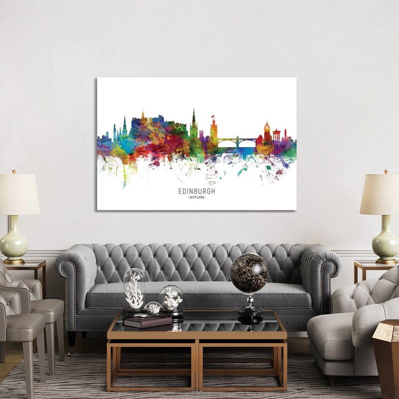 Edinburgh Scotland Skyline by Michael Tompsett - Wrapped Canvas Print, 152.5 cm H x 101.5 cm W