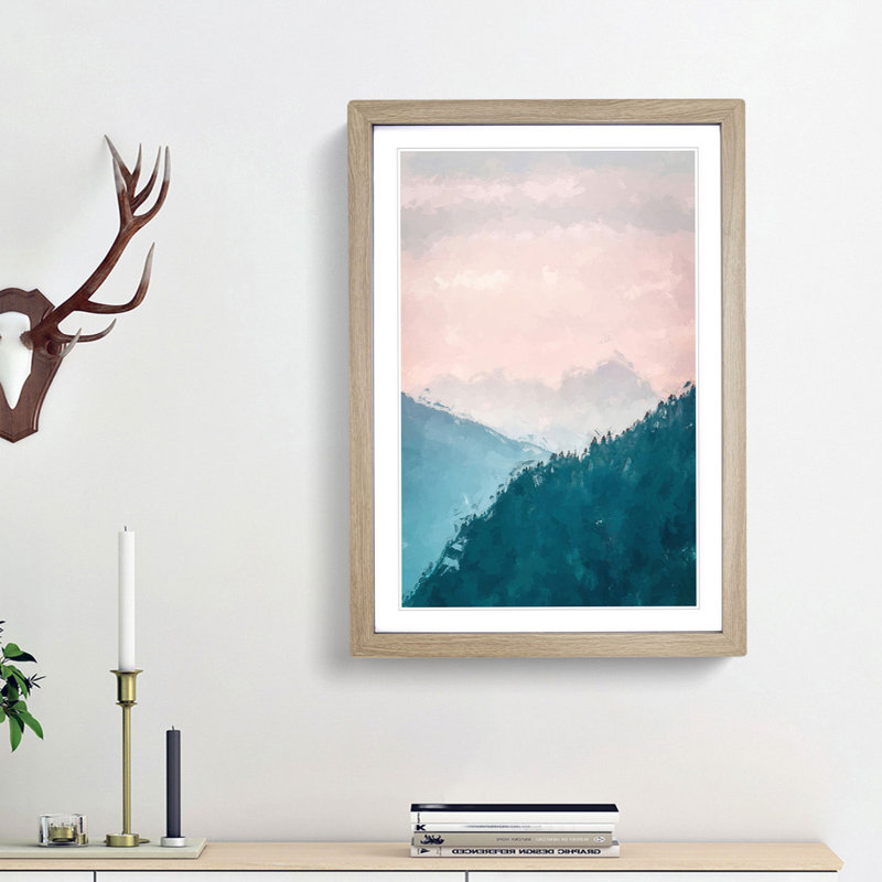 The Forest Angles in Abstract - Picture Frame Graphic Art Print, 48cm H x 36cm W x 2cm D, Oak Framed