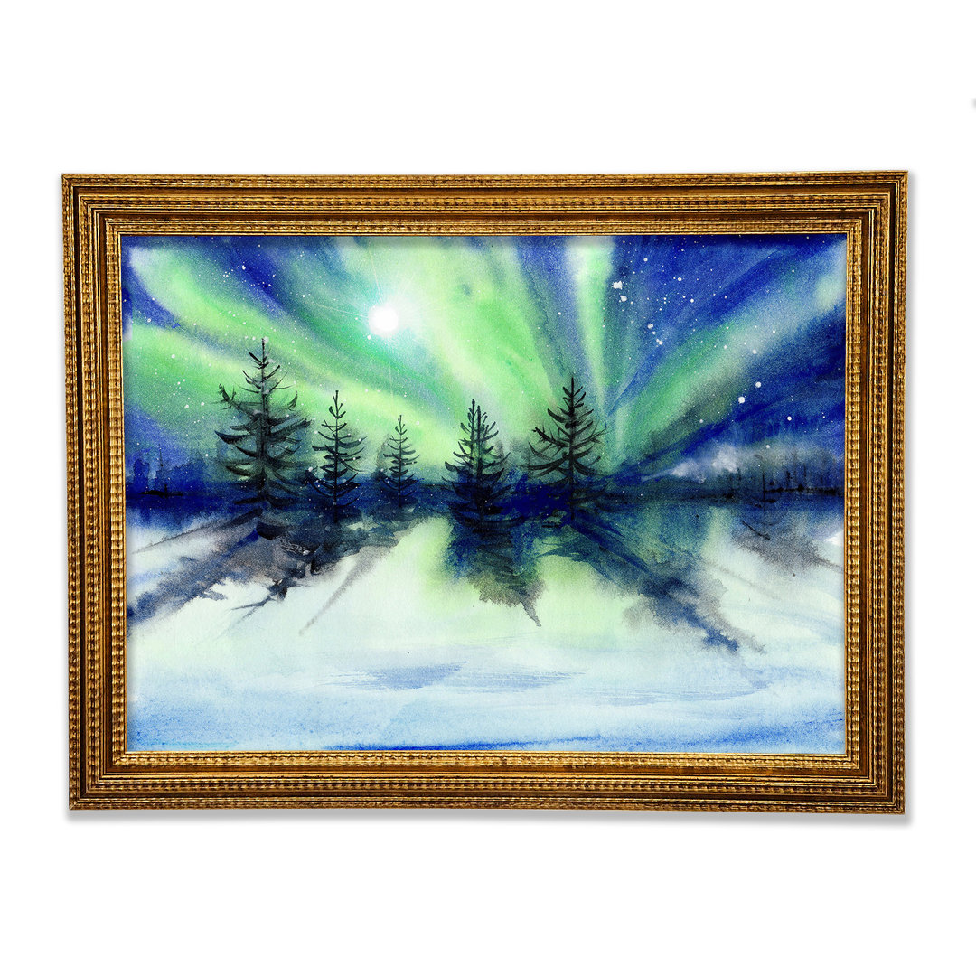 Northern Light Moon Burst - Einzelner Bilderrahmen Kunstdrucke