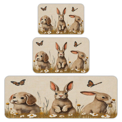 Tapis floral 3 pièces