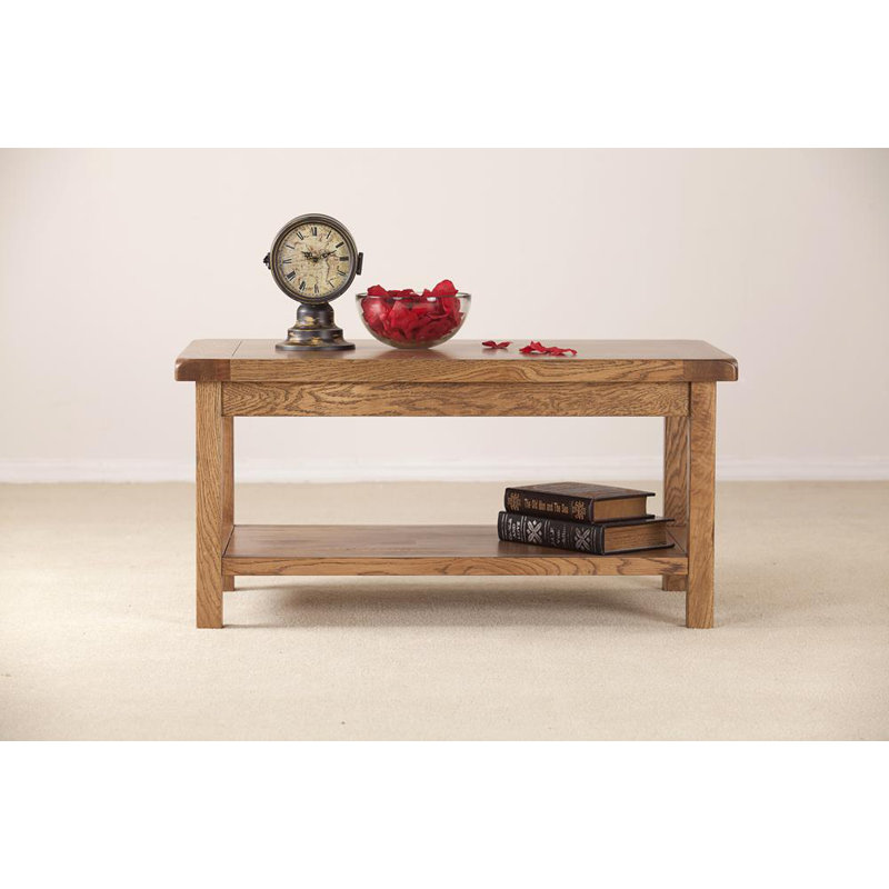 Solid Wood Four Leg Coffee Table with Storage