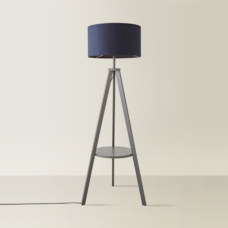 Ismay 149cm Tripod Floor Lamp, Yes, Navy Blue, Grey