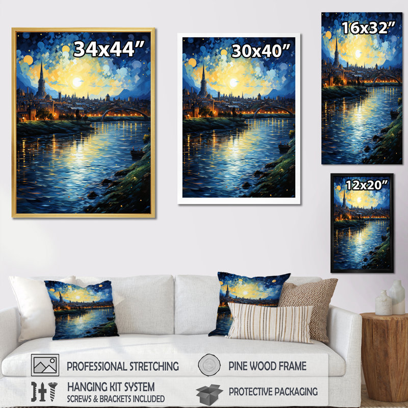 «Tilburg The Starry Night Over The Rhone II», impression sur toile, Toile tendue, H 32 po x l 16 po x P 1 po