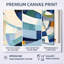 «Cubist White Blue Reality I», art géométrique abstrait encadré, 3 pièces-129013023-129013025