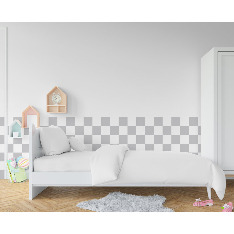 Adhésif décoratif festonné à rayures, décalcomanies à pétoncles, autocollant de décoration de drapeau de course, chambre de bébé