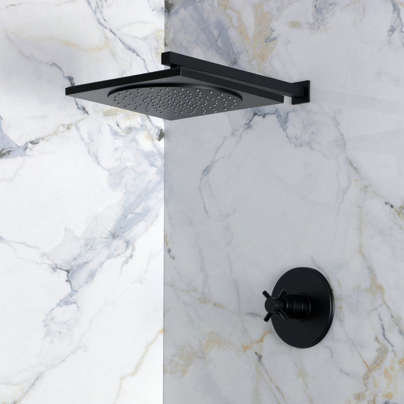 Robinet de douche Kingston à pression équilibrée à poignée simple Kingston Brass, Matte Black
