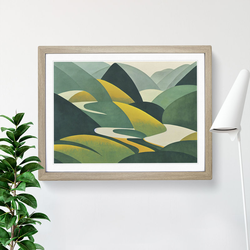 Eccentric Abstract Forest 1 Piece Single Picture Frame Wall Art, 25cm H x 34cm W x 2cm D, Oak Frame