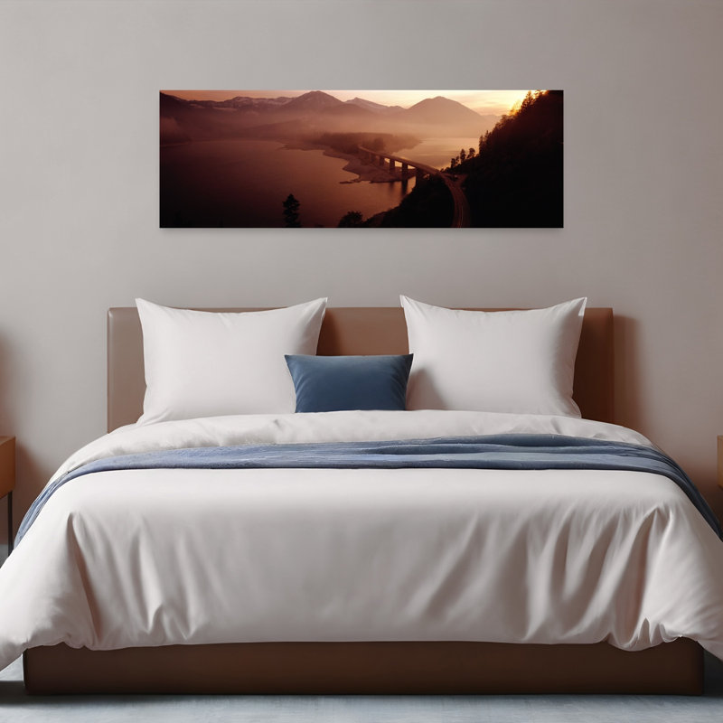 Sylvenstein Lake With Bridge Bavaria Germany by Collezione Panoramica - Wrapped Canvas Panoramic Print