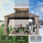 Outdoor Galvanized Steel Patio Gazebo with Double Roof-123281490-123281488