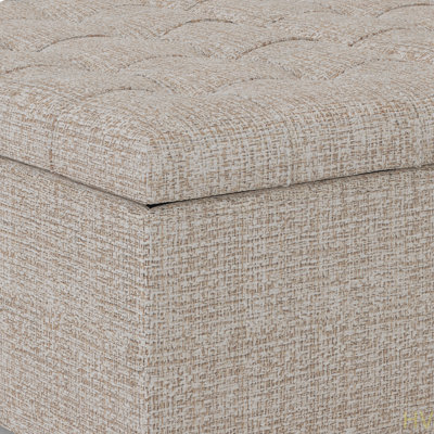 Harrison -  Table Storage Ottoman Solid Wood Frame, High-Density Foam Cushion, Versatile Living Room Footrest And Accent Table