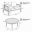 Ensemble de causeuse et de table basse d'extérieur, structure en bois d'acacia avec détails en corde, coussins hydrofuges pour patio / cour arrière / terrasse-133392081