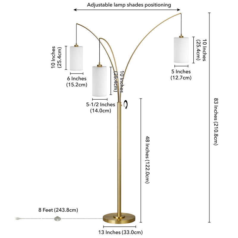 Cheenue 83'' Tree Floor Lamp, Brass